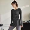 Roupas de Yoga Modeladoras Emagrecedoras Esportivas Casuais para Mulheres Primavera e Outono Corrida Matinal ao Ar Livre Fitness Camiseta Dividida Top de Secagem Rápida