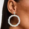 Pendientes redondos de circón con personalidad retro de moda, pendientes brillantes de temperamento, pendientes versátiles