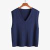 Ropa de Punto Retro con Giro Transfronterizo Chaleco Pulóver de Punto con Cuello en V Chaleco de Punto Ropa para Mujer Tallas Grandes Otoño e Invierno