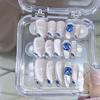 Dai Yueda Feito à Mão Use Um Novo Adesivo para Unhas de Diamante Azul Gelo de Primavera e Verão com Temperamento de Alto Padrão Olho de Gato Tridimensional de Gelo