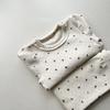 Conjunto de Casa de Algodón Estampado Elástico para Bebé Estilo Coreano Recién Nacido Moderno Encantador Encaje Cómodo Moderno