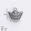 Aleación de plata de Xizang palabra de la suerte paz alegría colgante lingote colgante de festival chino accesorios de joyería de cristal diy venta al por mayor