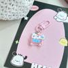 Llavero rosa súper lindo con diseño de compras kt, bonito colgante de chica de dibujos animados, accesorios para pareja de novias, regalo.