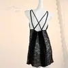 Conjunto de Camisón Seductor con Botones Abiertos de Terciopelo y Encaje Transparente Estilo Rosa con Espalda Cruzada fruncido y Almohadilla Desmontable en el Pecho 6208