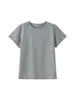 Camiseta de algodón con copo de nieve, versátil, de cuello redondo, hombro normal para mujer, nueva de verano 2026, holgada, casual, simple, color liso, manga corta