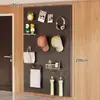 Tablero perforado de metal para uso doméstico, estante de almacenamiento multifuncional detrás de la puerta, tablero colgante para decoración de pared, estante de almacenamiento para entrada sin taladro
