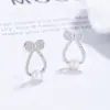Arete de Perla con Forma de Lazo para Mujer de Plata de Ley 925 Moda Perla Hueso de la Oreja Moda Joyería de Oreja Elegante Ins de Lujo Ligero