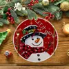 Serie de Elementos Navideños Cálidos Decoración de Mesa de Comedor para el Hogar Posavasos Redondos de Lino Estampado Navideño Posavasos Resistentes al Calor para Restaurante