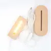 Base de Lâmpada de Madeira Tira de Luz LED Luz Noturna Iluminação Acrílica Luminária de Cabeceira Barraca de Rua Luz Noturna Ornamento Brilhante DIY