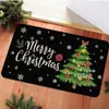 Tapetes de Chão de Natal Transfronteiriços Papai Noel Boneco de Neve Veludo de Cristal Tapete Estampado Cozinha Tapetes Antiderrapantes Tapetes Absorventes