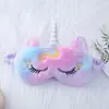 Máscara de Olho de Pelúcia Bordada com Pelo de Coelho Fofo Transfronteiriça, Máscara de Olho Bloqueadora de Luz para Dormir com Orelhas de Unicórnio, Em Estoque