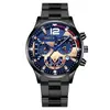 Ventas Directas de Fábrica, Popular Reloj de Cuarzo para Hombre con Correa de Acero y Calendario, Venta Caliente Transfronteriza, Reloj de Cuarzo Deportivo para Hombre con Manecillas Luminosas