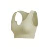 Chaleco Deportivo de Cuello en V sin Copas, Banda Integrada para el Pecho Ropa Interior Femenina, Sujetador Versátil de Color Sólido, Estilo Deportivo Ajustable