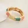 2026 Aleación Esmalte Cloisonné Bambú Cloisonné Pulsera Metálica Pulsera para Mujer Joyería de Mano de Lujo Ligero Venta al por Mayor