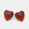Chaqueta de Traje para Mujer con Botón de Corazón de Durazno Rojo Metálico a la Moda, Abrigo, Suéter, Botón Decorativo Versátil en Forma de Corazón