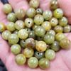 Imitação verde oliva topázio velho contas redondas jade contas soltas serpentina jade pulseira colar acessórios contas de jade artesanais