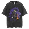 Talla Europea TransfronterizaCamiseta Negra Lavada para Hombre Streetwear Dragon Ball a