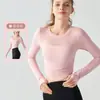 Top Jacquard Patchwork Manga Longa Esportivo Feminino, Peça Única Respirável para Yoga, Justo para Pilates e Fitness, Modelador Corporal