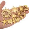 Acero Inoxidable Chapado al Vacío Oro de 18 Quilates Vida Marina Girasol Grande Colgante DIY Colgante de Collar Accesorios para Pendientes Venta al por Mayor