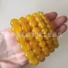 Pulseira de Ágata Amarela Natural, Pulseira de Ágata de Círculo Único de Jade Calcedônia, Pulseira de Ágata Amarela Óleo de Galinha para Homens e Mulheres, Pulseira de Ano de Nascimento