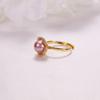 Anillo Abierto Ajustable al por Mayor de Joyería de Perlas Zhuji Chapado en Oro Real Micro-incrustado con Zircón Anillo de Perla de Agua Dulce