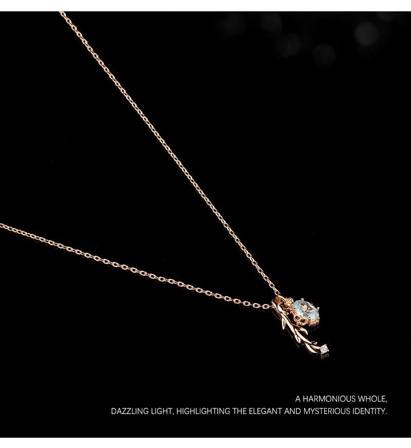 时尚优雅橄榄叶吊坠项链小众轻奢风高级感锁骨链新品