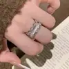 Anel de renda para mulheres, design de nicho, elegante, luxo leve, moderno, de alta qualidade, anel aberto ajustável