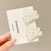 Pinzas florales para el pelo estilo coreano para mujer, pinzas laterales elegantes y exquisitas, pasadores de lazo lindos, pasadores de colores al por mayor