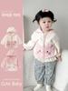 Ropa de Abrigo para Niñas 2025 Otoño e Invierno Nuevo Estilo Ropa para Niños Invierno Todo en Uno Terciopelo Engrosado Cálido Top 5539