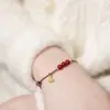 Pulsera de Loto de Buena Suerte con Cuentas de Loto de Cinabrio, Pulsera Tejida para Mujer, Estilo Hada, Regalo para Novia o Mejor Amiga