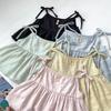 Traje de niña Verano Delgado Elegante Top de tirantes Casual Pantalones de pierna ancha Dos piezas Combinable Traje de moda para niña
