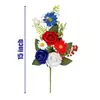 Hastes de flores artificiais para o Dia da Independência em cores da bandeira americana, rosas, margaridas, bagas, decorações para festas de feriado, hastes de rosa