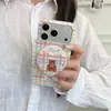 Capa de Celular Magnética Colorida Xadrez Urso Estilo Coreano Hard Shell Film 17Promax Adequada para 16Promax15
