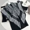 Novo Turbante Marrom Estampado Simples, Lenço Quadrado Sarja de Alta Qualidade, Xale para Proteção Solar, Lenço Feminino de Imitação de Seda