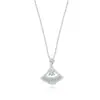 Colar em Forma de Leque de Saia Popular Transfronteiriço Brilhante, Saia Pequena em Forma de Escada com Diamante, Joia Popular Elegante para Jantar Estilo Luxo Acessível