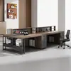 Escritorio de Oficina para Personal Estación de Trabajo de Empleado Marco de Acero Escritorio de Computadora Simple Moderno Estación de Trabajo Escritorio de Oficina Combinación de Escritorio y Silla para Seis Personas