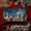 Exportación Transfronteriza Especializada en Escena de Nieve Navideña Patrón de Cascanueces Impreso Decoración del Hogar 50*30 Funda de Cojín Lumbar