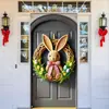Cortina de Puerta y Colgante de Pared de Pascua Más Vendido de Amazon, Cortina de Puerta Decorativa de Huevo de Pascua y Conejo Transfronteriza, Bandera Colgante Floral