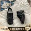 Zapatos Mary Jane Negros Funcionales para Mujer que Aumentan la Altura 5cm, Nuevo Estilo Primavera y Otoño 2026, Planos de Suela Gruesa con Velcro y Tacón Bajo