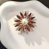 Broches de Imitación de Cristal de Alta Venta Europeos y Americanos para Mujer, Pines Exquisitos de Flor y Animal de Gama Alta, Broches de Traje Modernos y Elegantes