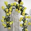 Enredaderas de Rosas Artificiales, Rosas Trepadoras, Decoraciones Florales Estilo Monet, Paisajismo de Muros Florales, Flores Falsas para Áreas Escénicas, Jardines y Centros Comerciales