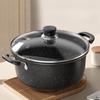 Panela de Sopa Pedra Maifan Antiaderente Panela de Ensopado Panela Doméstica Vaporizador Fogão de Indução Gás Fritura e Cozimento Mingau Grande Capacidade 92