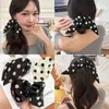 Pinza para el pelo con lazo de lunares para mujer 2026 Nuevo estilo Accesorio para el pelo de alta gama con pinza para coleta de cinta y pinza de garra para la parte trasera de la cabeza