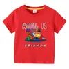 Roupa infantil transfronteiriça Among Us camiseta infantil de verão de manga curta meninos camiseta básica de desenho animado camiseta de bebê de meia manga top
