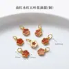 Alta Retención de Color Chapado en Cobre 24K Oro Real Accesorios de Ágata Roja Piezas para Joyería DIY Calabaza de Loto Productos Semi-Terminados Venta Directa de Fábrica