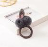 Outono e inverno novas orelhas de coelho bonito pelúcia corda de cabelo estéreo coelho hairpin desenhos animados crianças elástico corda cabeça atacado