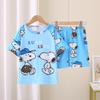 Pijamas de verano para niños, novedad de 2025, de manga corta, finos, para niños, grandes, adolescentes, ropa de casa, ropa exterior.