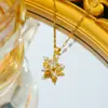 Colar feminino de aço titânio que não desbota, elegante e versátil, com corrente para clavícula, estilo romântico, banhado a ouro e cobre, inspirado na moda atual.