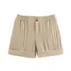 Comércio Exterior 2026 Verão Novo Estilo Europeu e Americano Moda Feminina Casual Solto Bainha Dobrada Shorts 9929024