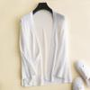 2022 Primavera e Verão Novo Cardigan de malha grande tamanho mulheres seda de gelo estilo coreano Slim-fit curto verão jaqueta fina